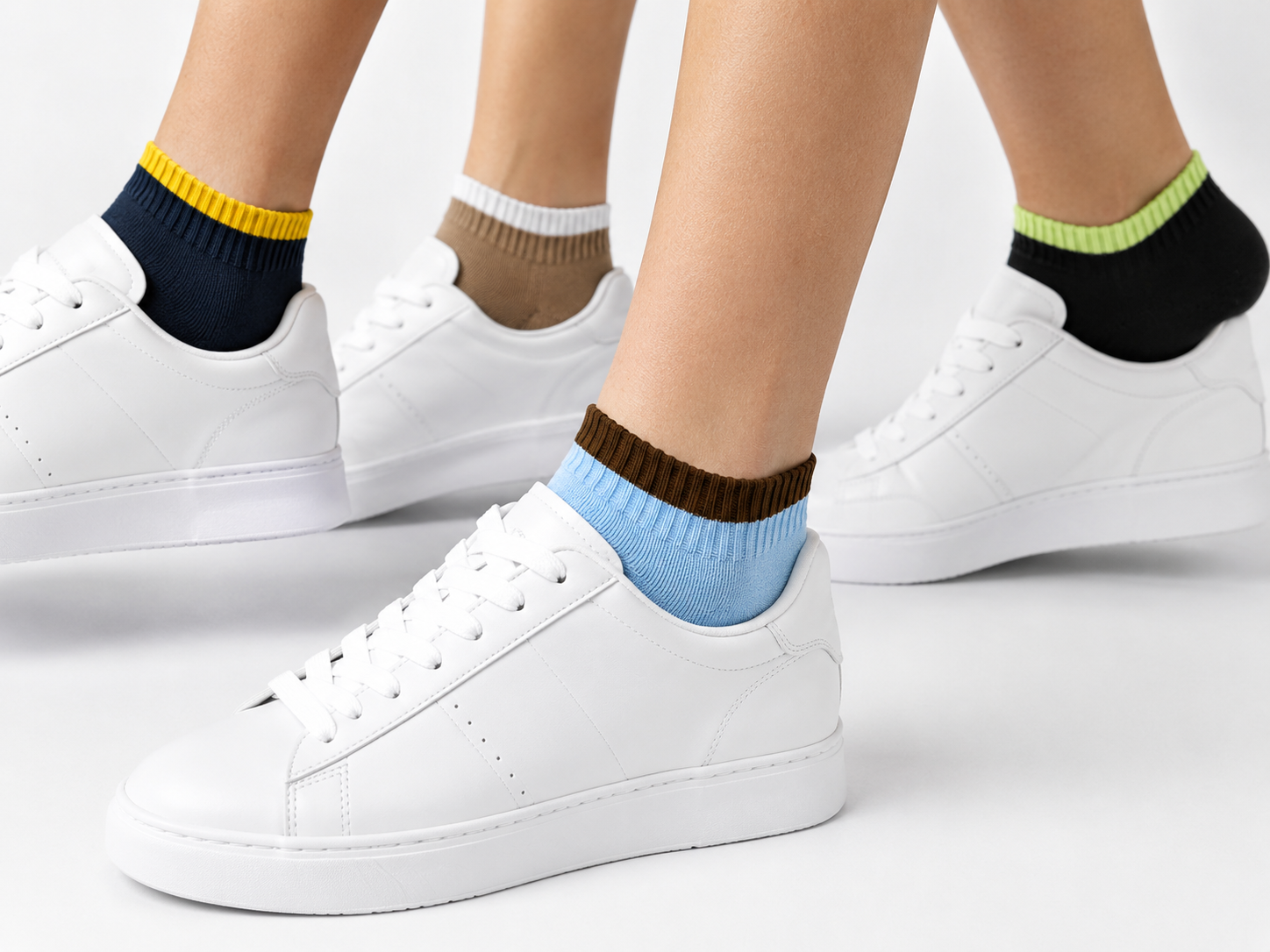 Kevorix contrast cuff ankle socks pack of 6 detail