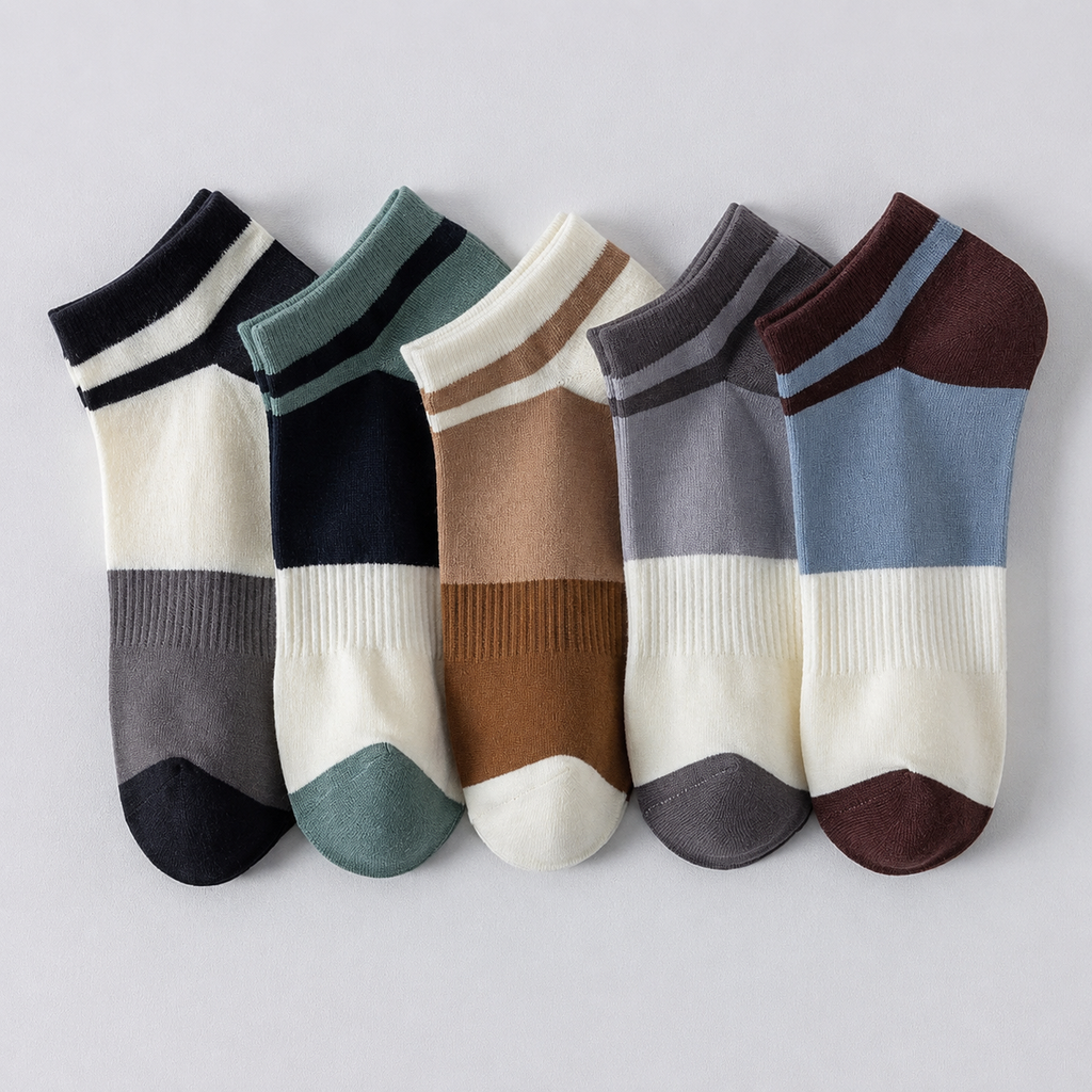 Kevorix colorblock ankle socks pack of 5
