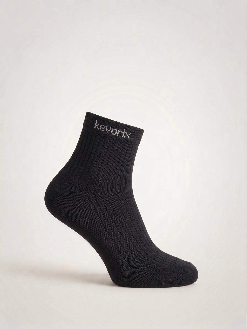 Black Ribbed Crew Socks (Pack of 4)