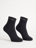 Black Ribbed Crew Socks (Pack of 4)